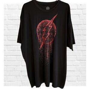 DC Comics 2XL The Flash Black Graphic Tee Satin Bleed Raining Blood Mens